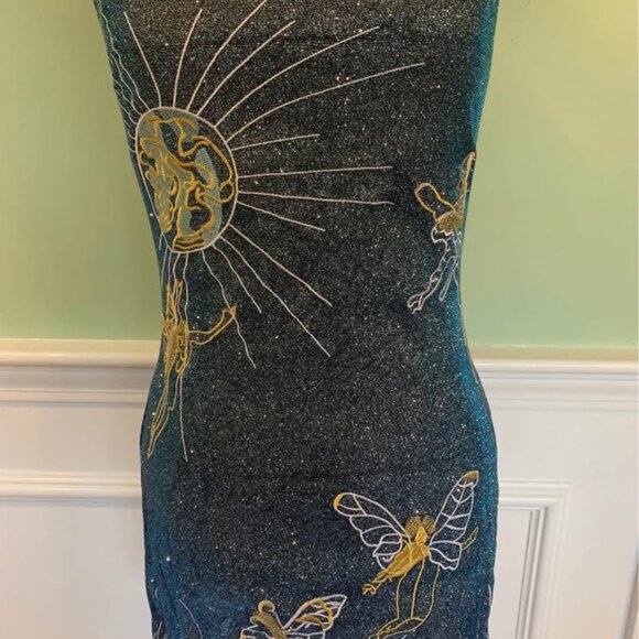 Gorgeous Celestial Midnight Shimmer Mini Dress - Picture 3 of 4